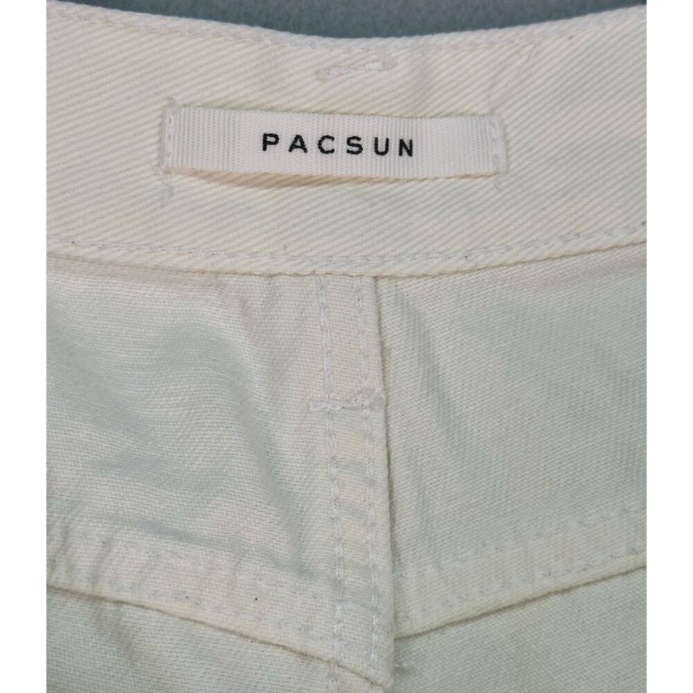 PacSun Sketchbook High Rise Carpenter Cargo Jeans Cream Doodle Size 27 - Picture 5 of 12
